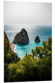 Foam board print Mizithres, Keri, Zakynthos rocks in turquoise water