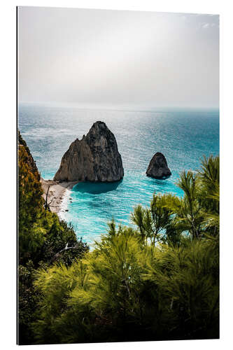 Quadro em plexi-alumínio Mizithres, Keri, Zakynthos rocks in turquoise water