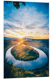 Foam board print Moselle loop in autumn and at sunrise