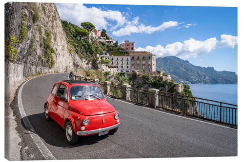 Canvastavla Vintage car on the Amalfi Coast in Italy