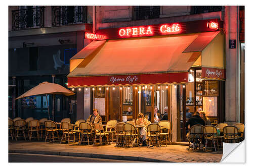 Naklejka na ścianę Sidewalk cafe in Paris at night