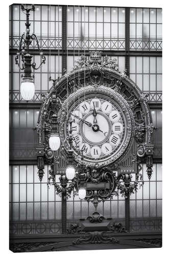 Stampa su tela Big clock in the Musée d'Orsay in Paris