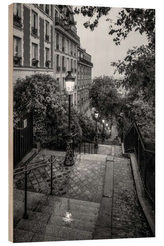 Hout print Paris Montmartre