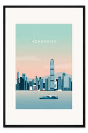 Gerahmter Kunstdruck Hongkong Illustration