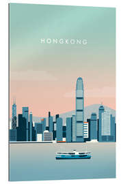 Tableau en plexi-alu Hong Kong illustration