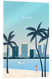 Acrylic print Miami Illustration