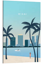 Print på aluminium Miami Illustration