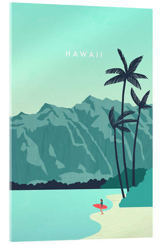 Acrylglasbild Hawaii Illustration