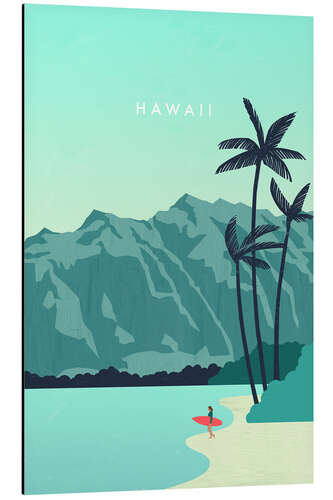 Tableau en aluminium Hawaii Illustration