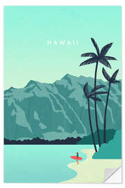 Sticker mural Hawaii Illustration