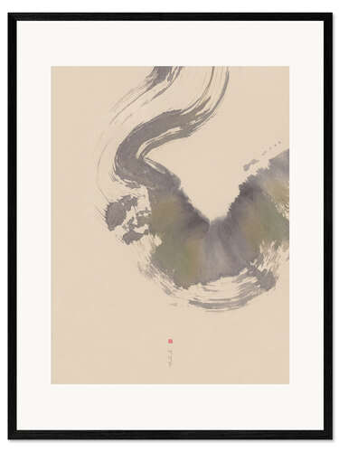 Impression artistique encadrée Japandi - Green Wave