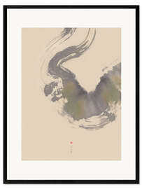 Impression artistique encadrée Japandi - Green Wave