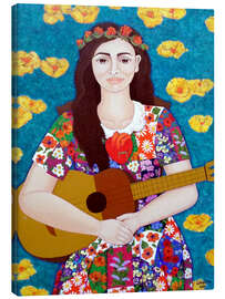 Canvas print Violeta Parra singing the jardinera