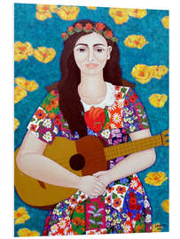 Foam board print Violeta Parra singing the jardinera