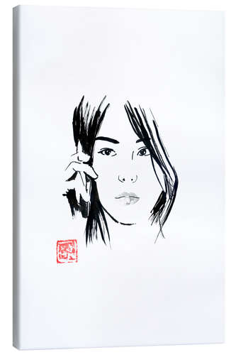 Canvas print Chinese woman phoning