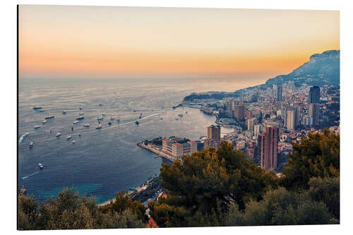 Aluminiumsbilde Monaco in the evening