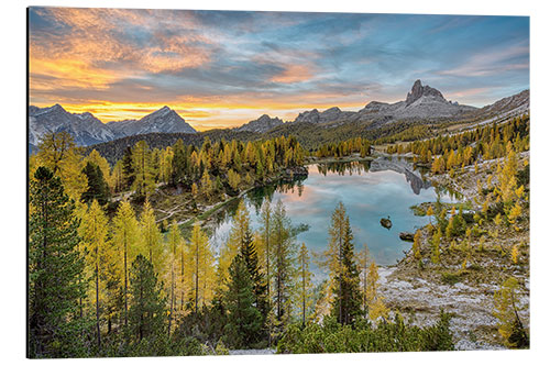 Aluminium print Federa lake in the Dolomiten