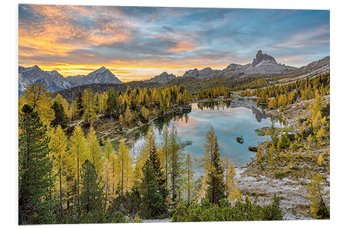 Foam board print Federa lake in the Dolomiten