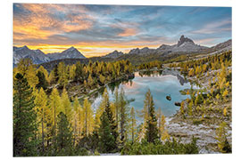 Foam board print Federa lake in the Dolomiten