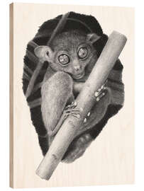 Wood print Tarsier, tarsier