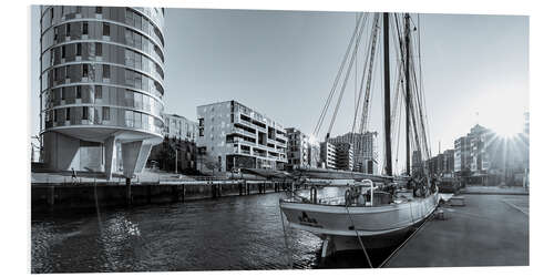 Foam board print Sailing ship in the traditional ship port of Hamburg