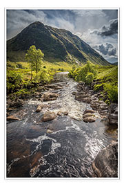 Poster River Etive in den Highlands, Schottland