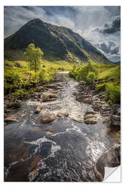 Wandsticker River Etive in den Highlands, Schottland