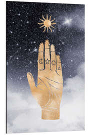 Print på aluminium Hand and sun
