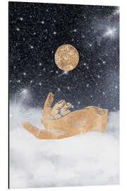 Quadro em alumínio Hand catches the world