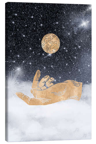 Canvas print Hand catches the world
