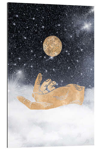 Galleriataulu Hand catches the world