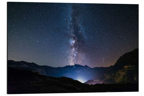 Aluminium print The stars of the Milky Way over the Alps