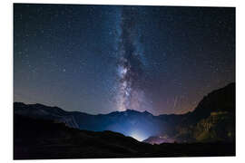 Foam board print The stars of the Milky Way over the Alps