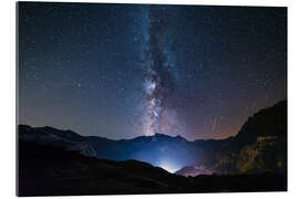 Tableau en plexi-alu The stars of the Milky Way over the Alps