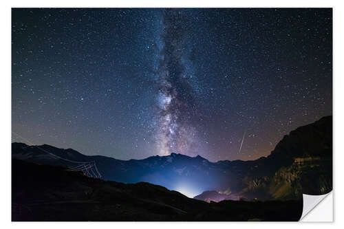 Naklejka na ścianę The stars of the Milky Way over the Alps