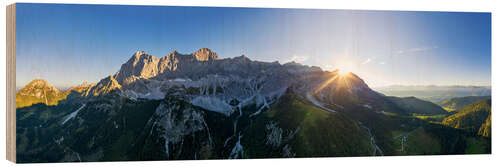 Quadro de madeira Dachtstein massif at sunrise