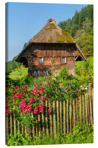 Tableau sur toile Cottage garden at a mill in the Black Forest