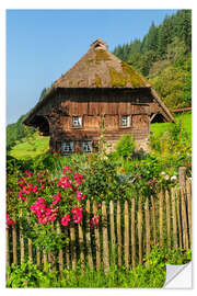 Sticker mural Cottage garden at a mill in the Black Forest