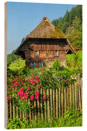 Quadro de madeira Cottage garden at a mill in the Black Forest