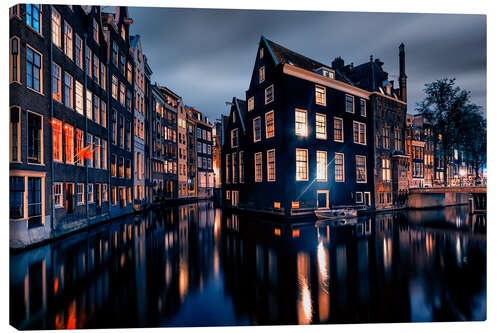 Tableau sur toile Amsterdam by Night