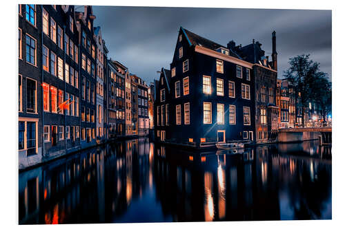 Foam board print Amsterdam by Night