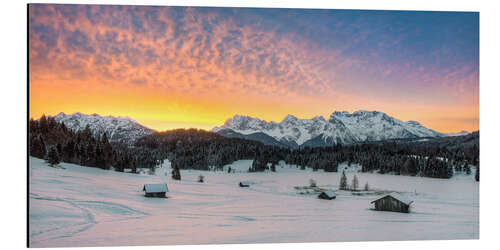 Aluminium print Sunrise at Geroldsee in winter