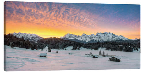 Lienzo Sunrise at Geroldsee in winter