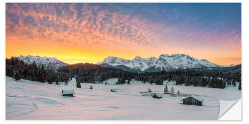 Wall sticker Sunrise at Geroldsee in winter