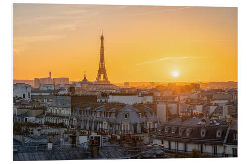 Hartschaumbild Skyline von Paris bei Sonnenuntergang