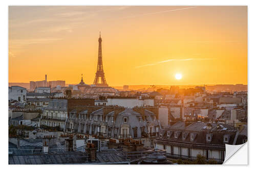 Wall sticker Paris skyline at sunset