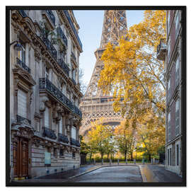 Gerahmter Kunstdruck Eiffelturm im Herbst, Paris, Frankreich