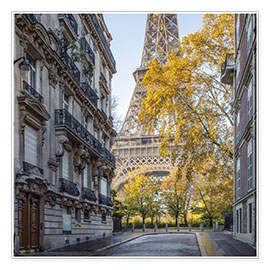 Tableau  Eiffel Tower in autumn, Paris, France - Jan Christopher Becke