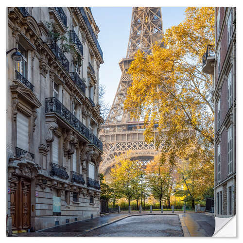 Selvklebende plakat Eiffel Tower in autumn, Paris, France