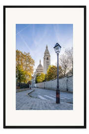 Gerahmter Kunstdruck Basilika Sacré-Coeur de Montmartre im Herbst, Paris